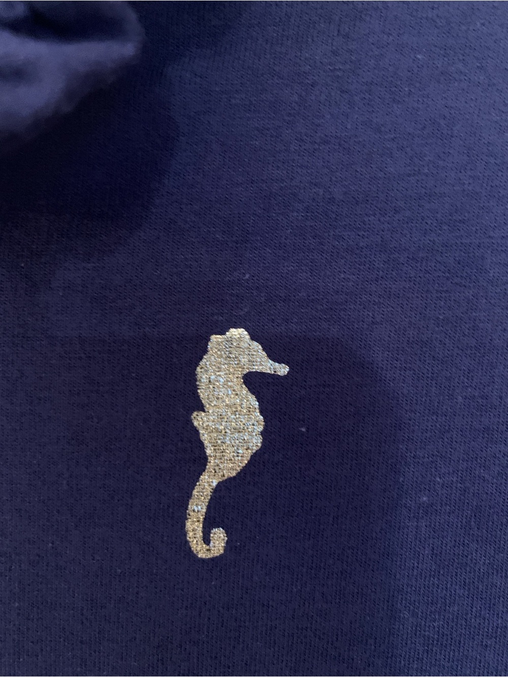 Lilly Pulitzer Navy Long Sleeve Dress with Gold Seahorse Print M - Picture 5 of 9